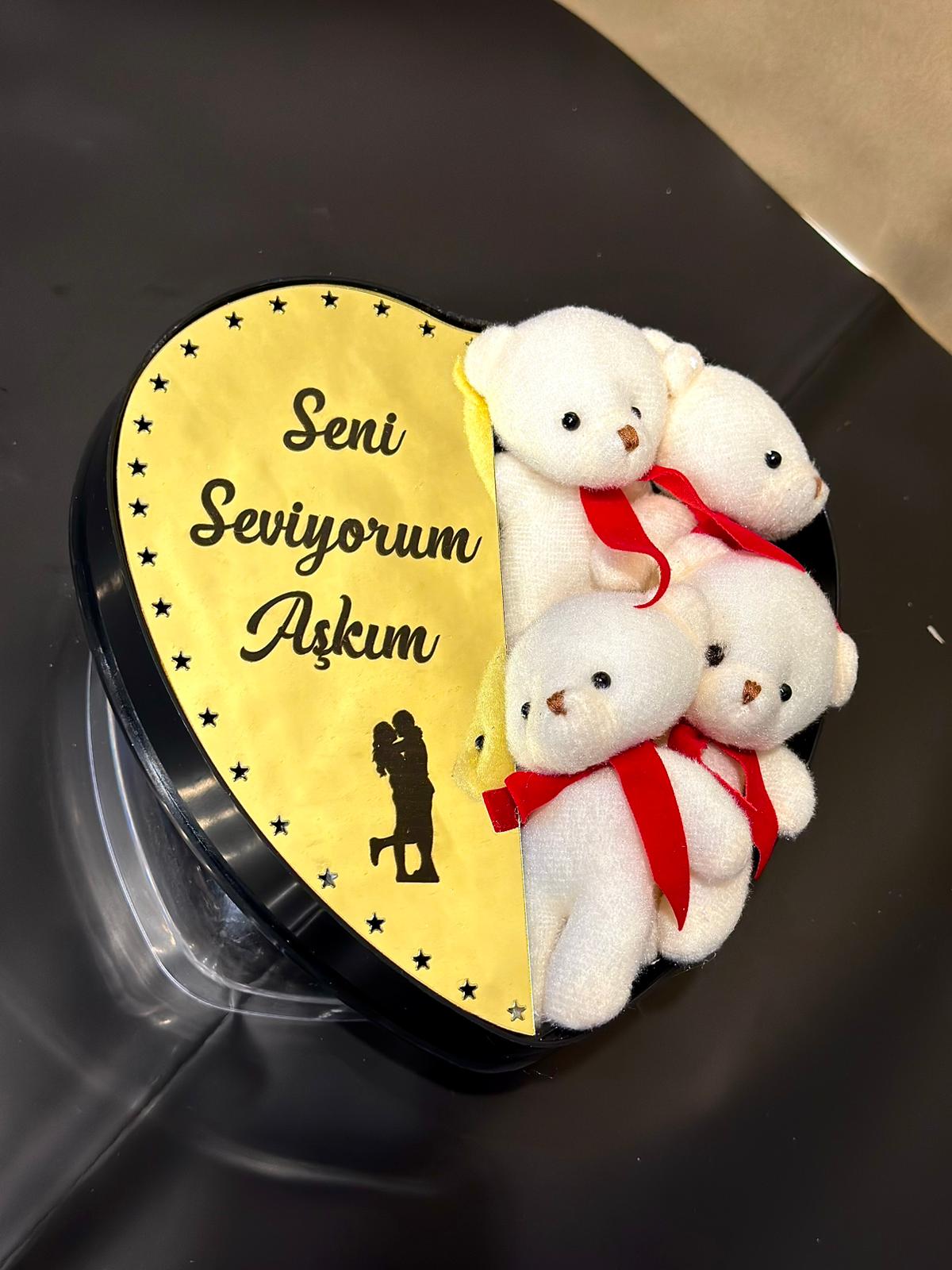 Seni Seviyorum Kalp Ayıcıklı Kutu